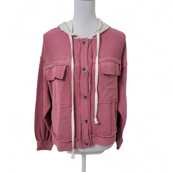 Reborn J Size M Mauve Mindy Hooded Lightweight Shacket, NEW with Tag - Picture 2 of 12